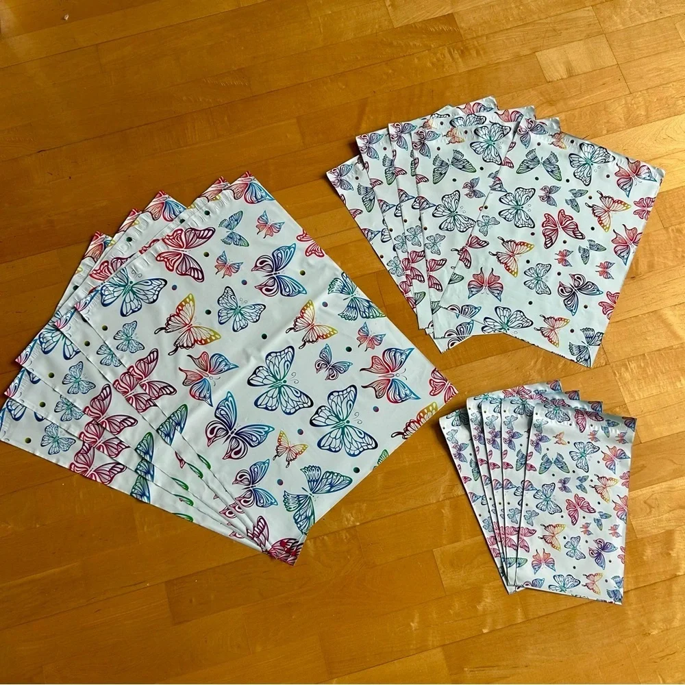 15 Count Polymailer Size Variety Set - BUTTERFLIES (5/6x9 + 5/10x13 + 5/14x19)
